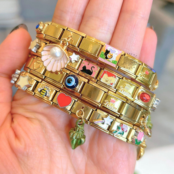 THEMED + SIZED Italian Charm Bracelet Stainless Steel Y2K Jewelry Handmade Gift - Picture 7 of 9